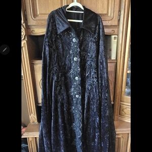 Black Crushed Velvet Cape